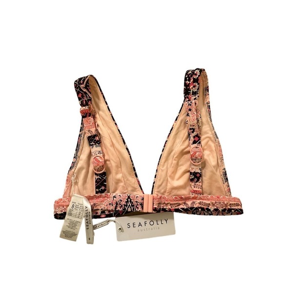 Seafolly Women's Fixed Longline Moroccan Moon Triangle Bikini Top Sz 4 B… - Picture 6 of 6